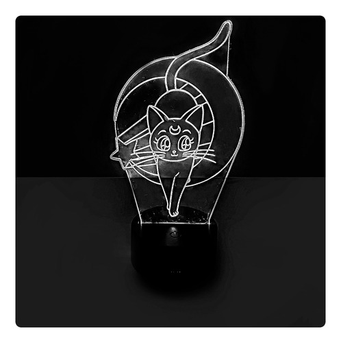 Luna Sailor Moon Lámpara Base Negra Con App Synkitt