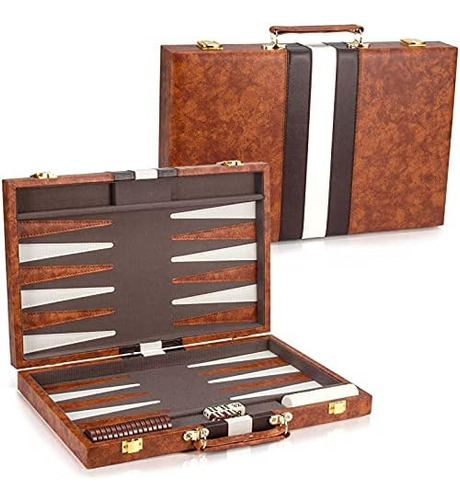 Amerous Backgammon Set, Juego De Mesa Clásico De 15 Pulgadas