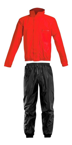 Traje Lluvia Logo Acerbis Rojo Y Negro