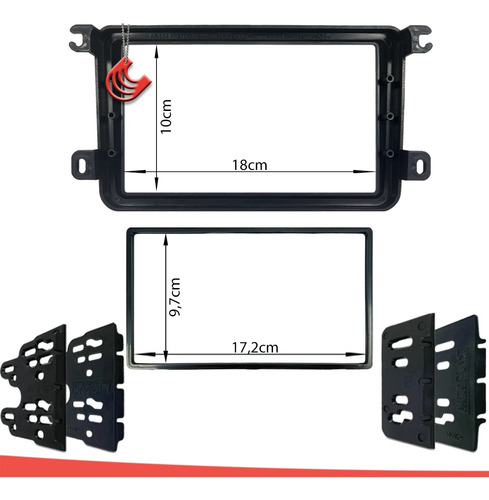 Imagem 4 de 6 de Moldura Painel Dvd Mp5 2 Din Gol G8 Voyage Saveiro Preta