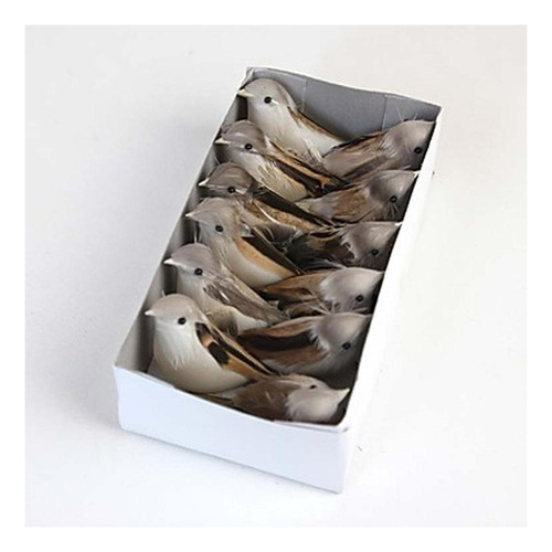 12 Pedazp Modelo De Pájaro Artificial De Pájaros Arbolado
