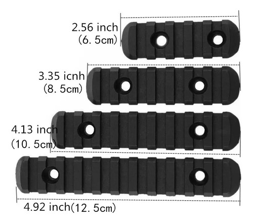 Riel Picatinny Mira De Polimero 20mm 4 Piezas Set Para Rifle