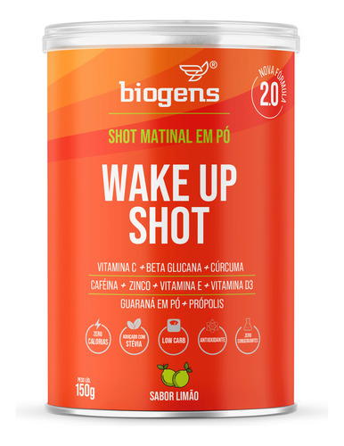 Wake Up Shot Matinal Imunidade 150g / 30 Doses Limão Biogens