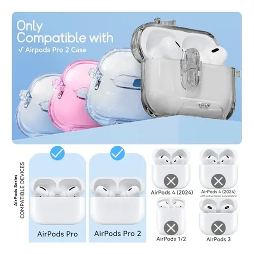 With Safety Lock For AirPods Pro 2 Case Cover,clear Cases Wi