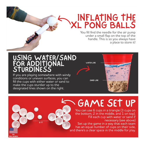 Juego De Pong Jumbo Con Cubos Y Pelotas Inflables