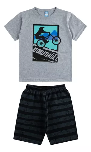 10 Roupa Infantil Juvenil Masculino Conjunto 5 Blusas e 5 Shorts