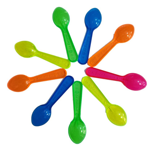 Cucharas De Colores Plastica Para Helado 1000 Unidades