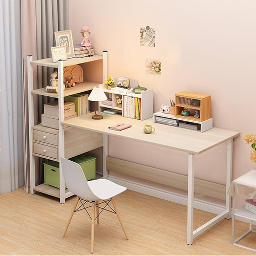 Mesa Escritorio Madera Para Computadora Con Cajó Con Estante