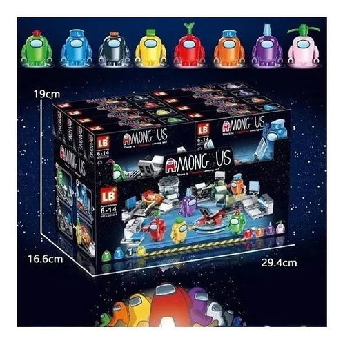 Un Set Amongo Us Brain Juego Bloque De Construcción Juguetes