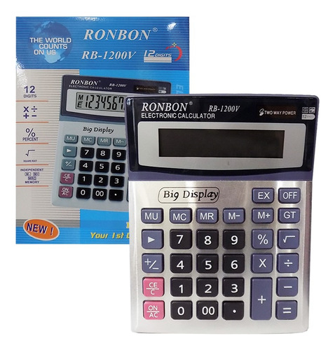 Calculadora Ronbon De Escritorio Numero Grandes 12d Rb-1200v