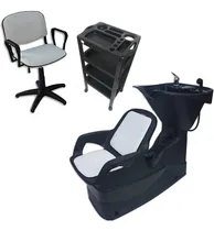 Comprar Combo Peluqueria Bacha + Sillon Corte + Carro Ayudante...