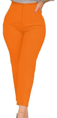 Pantalon naranja mujer hot sale