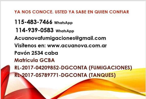 Imagen 7 de 7 de Fumigaciones-desratizaciones-limpieza De Tanques De Agua .-