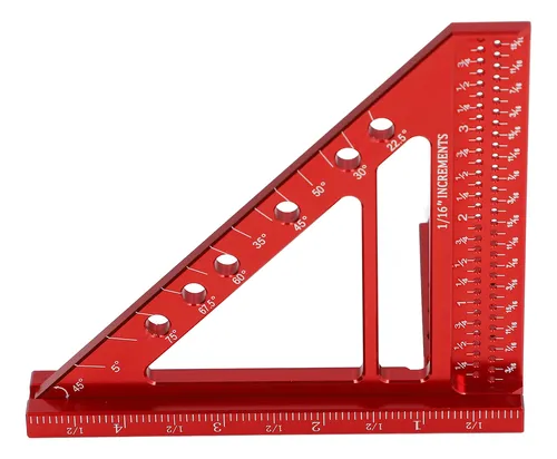 ViewReal Red Aluminum 3D Multi-Angle Measuring Ruler, 7.76 Inches – For Woodworking, Crafting & DIY 11 thumbnail image