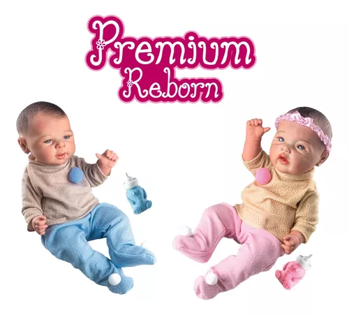 Bonecas Bebe Reborn Gemêas Meninas Princesa Pode Dar Banho