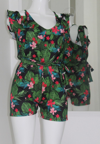 Elegante Casual Jumpsuit Floral Colores Primavera Short Ente