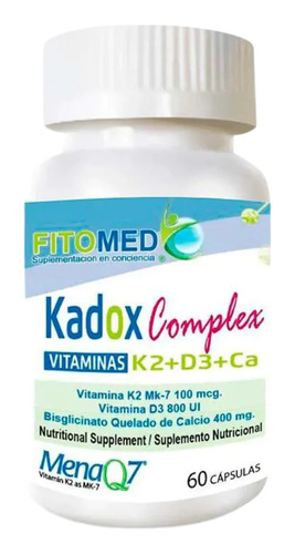 Fitomed Kadox Complex Vitaminas K2+ D3+ Ca 60 Cap. Agronewen Sabor Sin sabor