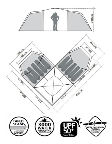 Carpa Doite Sunvalley 10 Personas 2 Habitaciones Camping