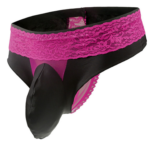 B Ropa Interior De Cintura Baja Para Hombre, Encaje De Seda