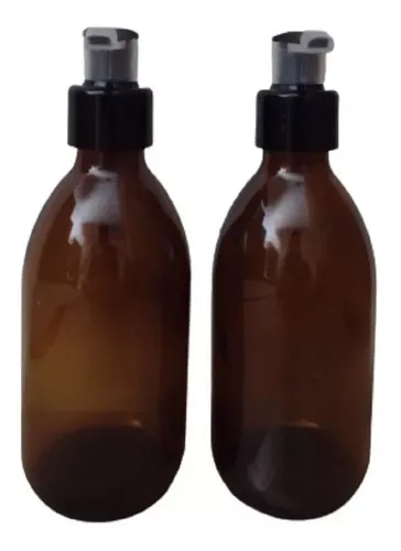 Botella de vidrio ámbar 250ml, con dosificador