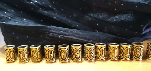 Beads Viking Runas Pelo Y Barba Retro Vintage Celta Runa