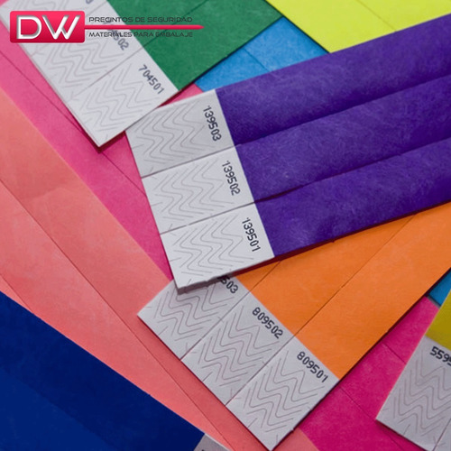 Imagen 5 de 10 de Pulseras Tyvek Identificación Eventos Sin Impresión X500un