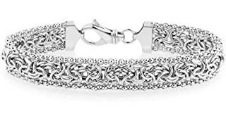 Pulsera Italiana De Plata De Ley 925 Con Cuentas Bizanti Pbh