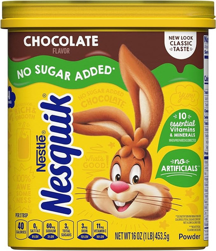 Nesquik  Chocolate Sin Azucar 16 Oz 453.5g