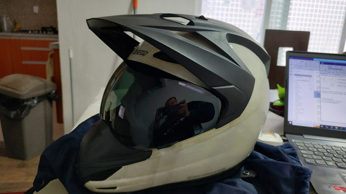 Casco Motocicleta Icon Variant Xxl 2012 Mica Oscura Transparente Fibra De Vidrio Monocolor 2xl