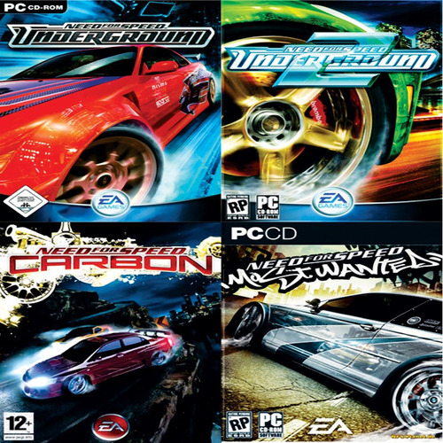Need For Speed Underground 1 2 + Wanted E Carbon Pc Digital