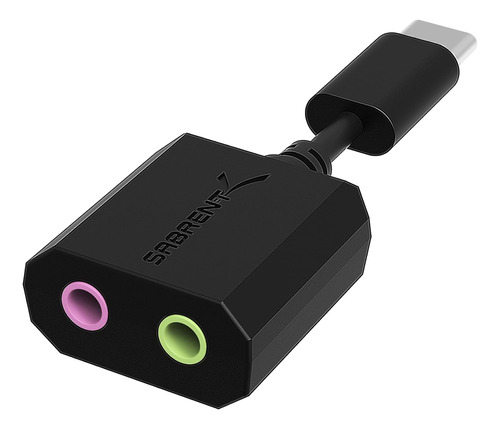 Adaptador Usb C A Jack Sabrent Usb-c Windows Y Mac Negro