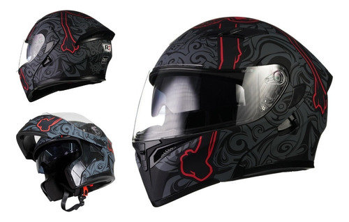 Casco Moto R7 Unscarred Abatible Certificado Dot C/ Gafas