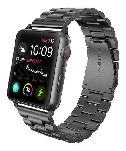 Correa Acero Fintie Compatible Con Apple Watch 42mm Negro
