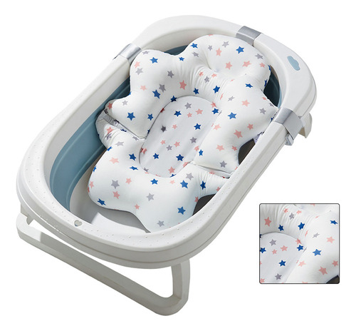 Cojín De Baño Para Bebés Con Soporte De Malla Ajustable, Tap