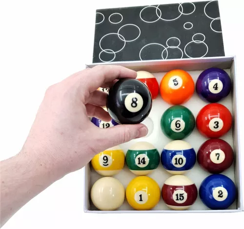 Jogo Bolas De Sinuca Bilhar Numeradas 50mm Profissional - R$ 219