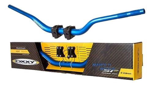 Guidão Off Road Oxxy Super Fat Alto Azul + Adaptador