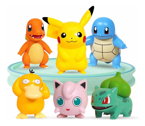 Figura Coleccionable Pokemon Pikachu Muñecos Coleccion 6pcs