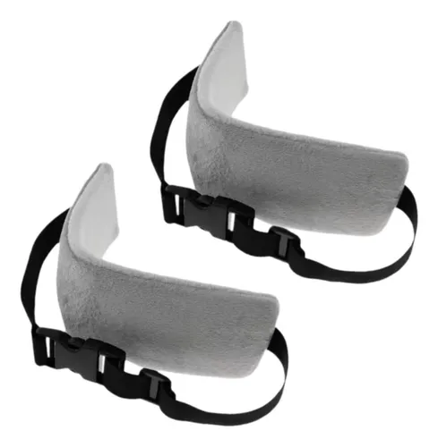 Corturas De Almohada De 2x Cuello Avión Accesoria De Gris