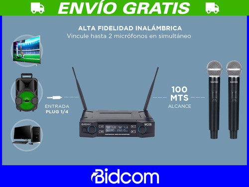 Microfono Uhf Inalambrico Karaoke 2 Canales Conector Canon
