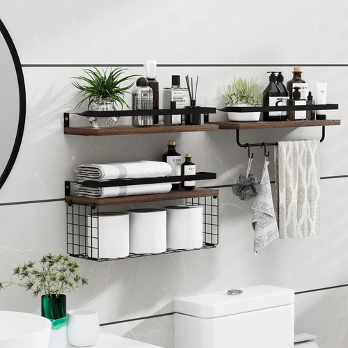 Organizador Estantes De Baño Con Cesta De Almacenamiento