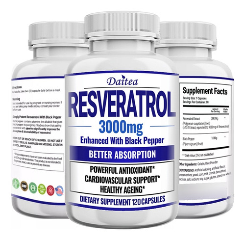 Resveratrol 500 Mg 120 Capsulas 