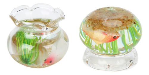 Miniatura De Pecera De Cristal Con Forma De Casa De Muñecas,