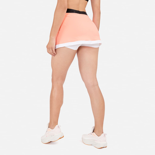 Falda Short New Athletic Adriana Coral Con Blanco Mujer