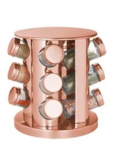 Comprar Porta Condimentos Temperos Inox Rose Gourmet Giratorio 12pcs Cor Rose gold
