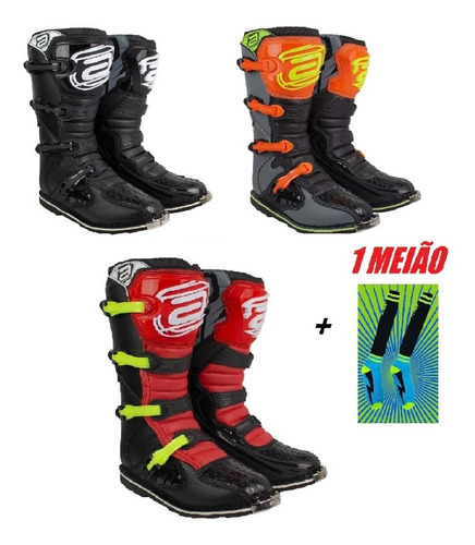 Bota Asw Imp. Preta Motocross Trilha Enduro Velocross