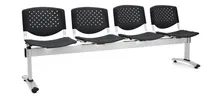 Comprar Tándem Butaca De Espera Prisma Negro 4 Asientos Ofideas