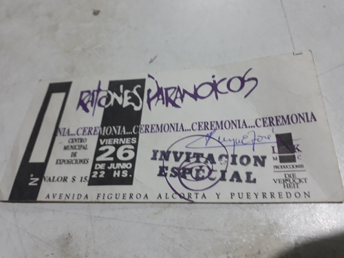 Ratones Paranoicos Invitacion Especial Entrada