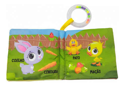 Livro De Pano Com Chocalho Meu Mundo: Animais