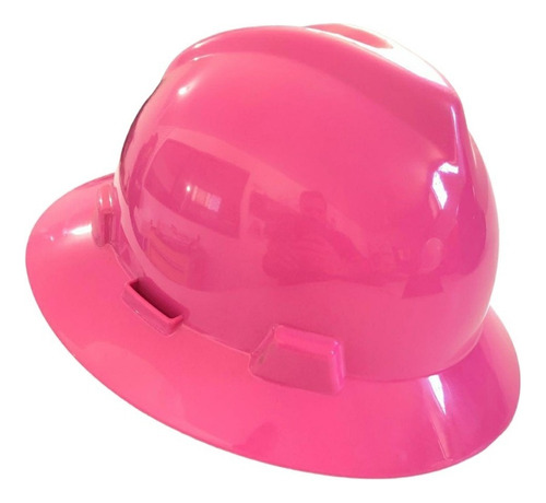 Casco De Seguridad Msa Rosa Ala Ancha V-gard Clase E Fastrac