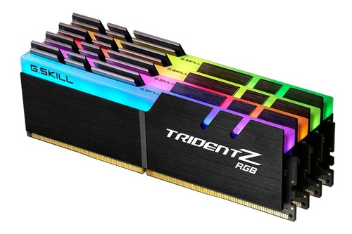 Memoria RAM Trident Z RGB color negro 32GB 4 G.Skill F4-3200C16Q-32GTZR